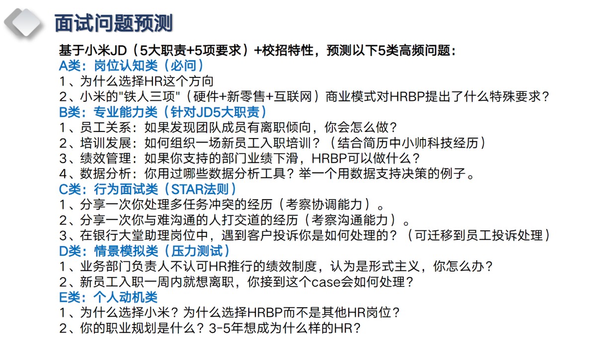 面试问题预测